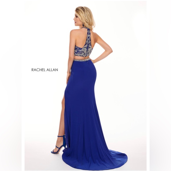 RACHEL ALLAN ROYAL BLUE DRESS (TOP IS SIZE 6 & SKIRT IS SIZE 8) - Picture 2 of 4